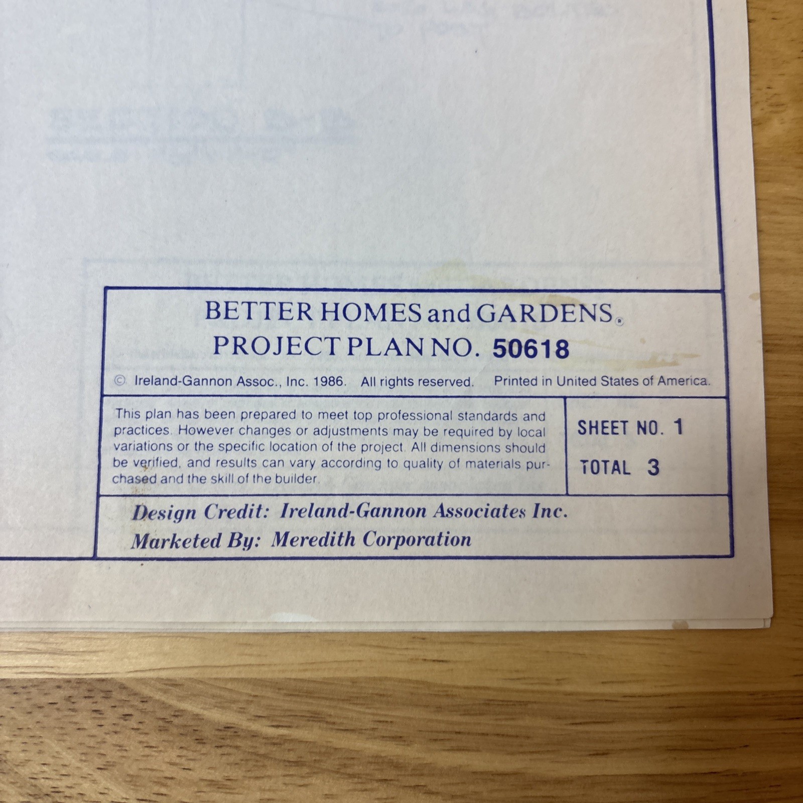 Better Homes & Gardens Project Plan No 50618 Design Ireland-Gannon Prints 1986