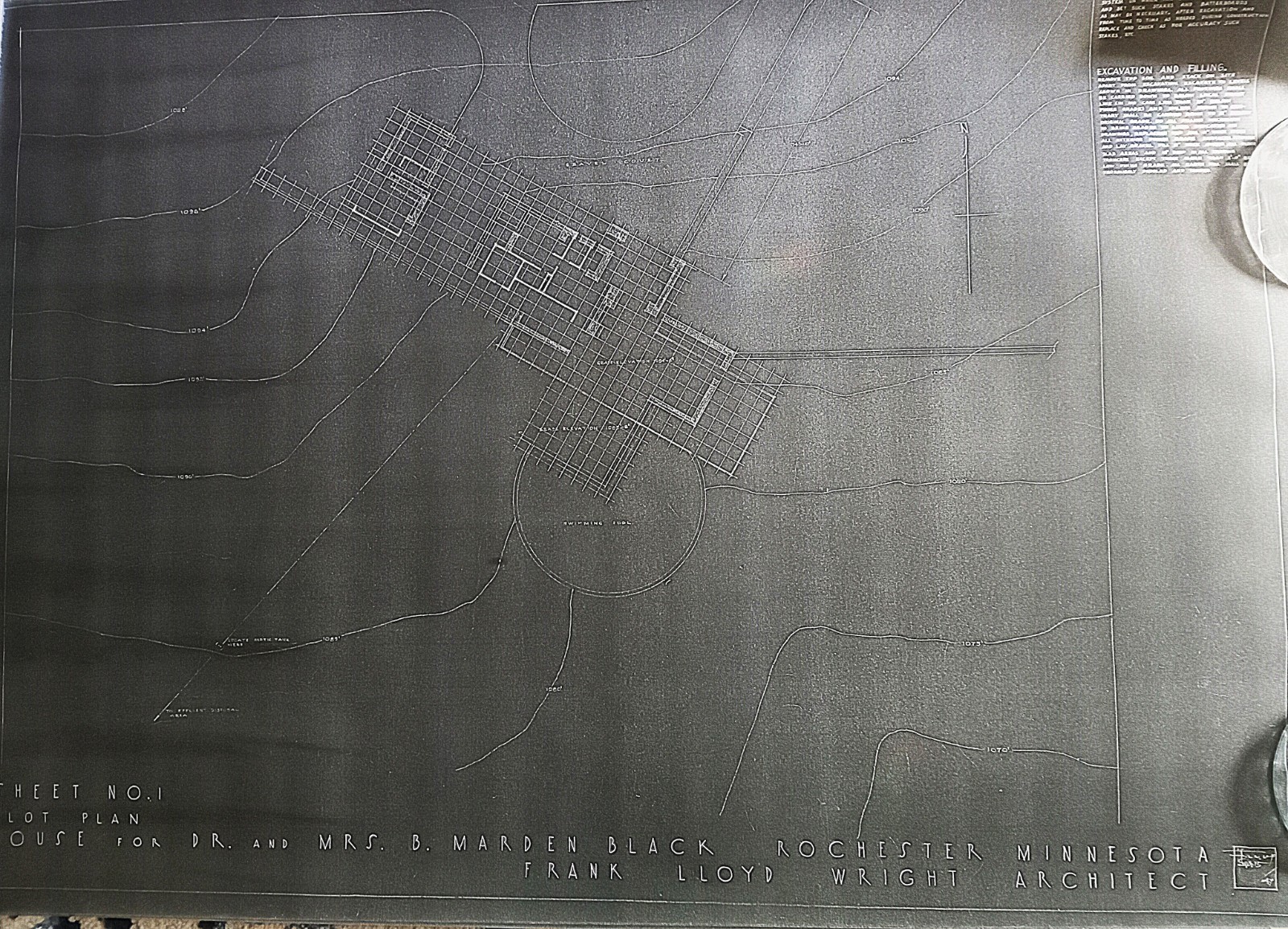 FRANK LLOYD WRIGHT : PROJECT FOR B. MARDEN BLACK , 1947 , ROCHESTER MINN.