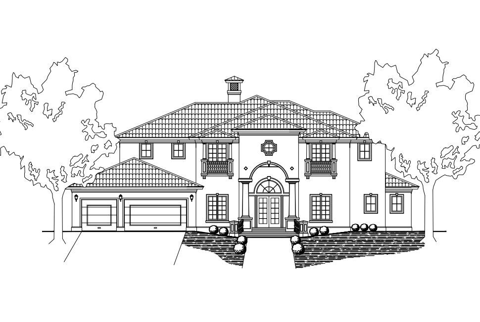 Custom Home House Building Plans 4 bedroom Blueprints 5,410 sq ft PDF files