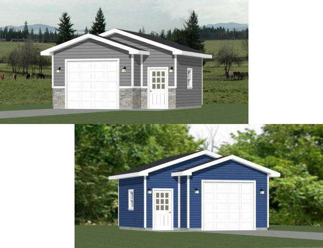 20×20 1-Car Garage — 376 sq ft — PDF Floor Plan — Model 6 and 6B
