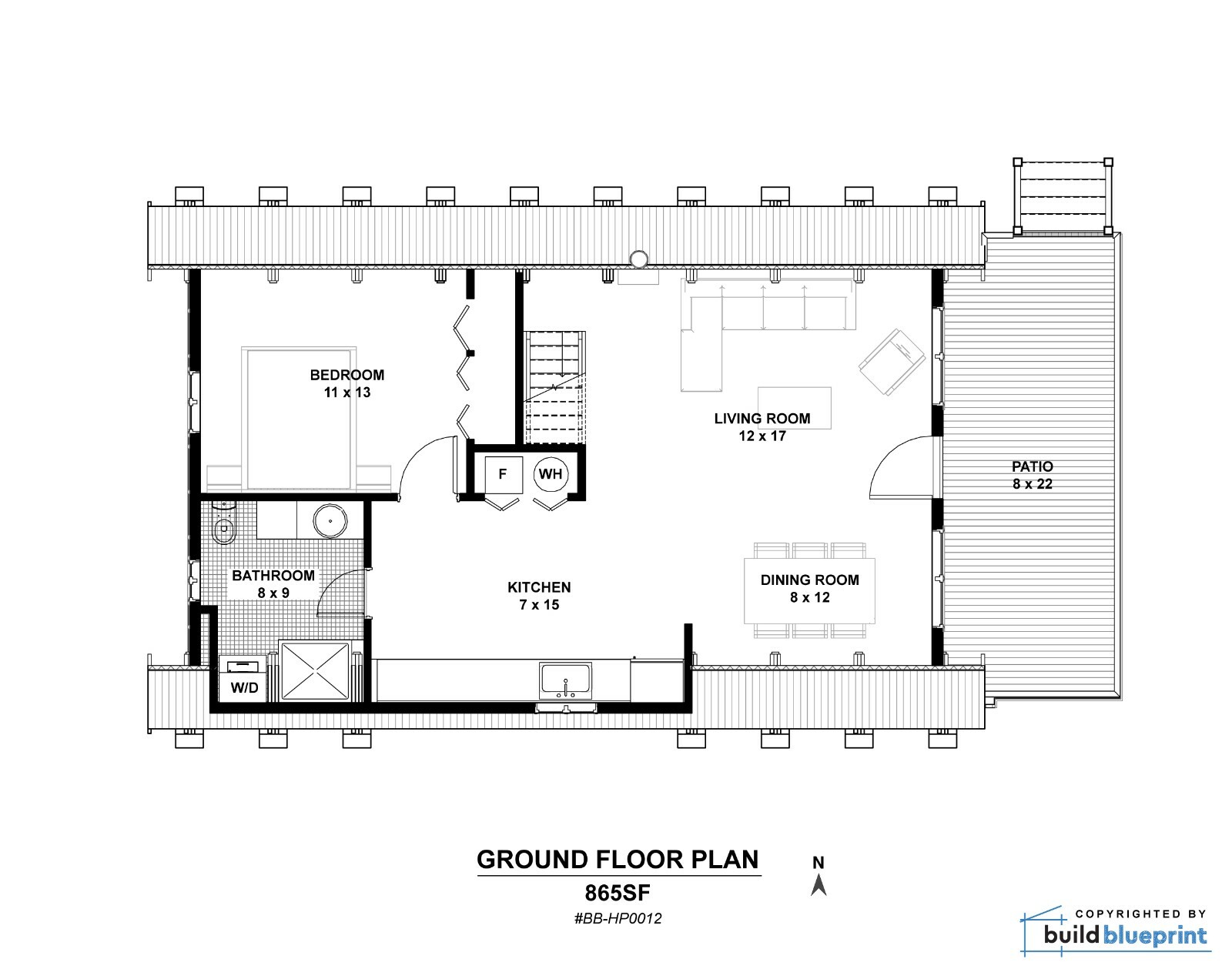 24′ x 36′ Modern A-Frame Cabin Architectural Plans Blueprint PDF Download