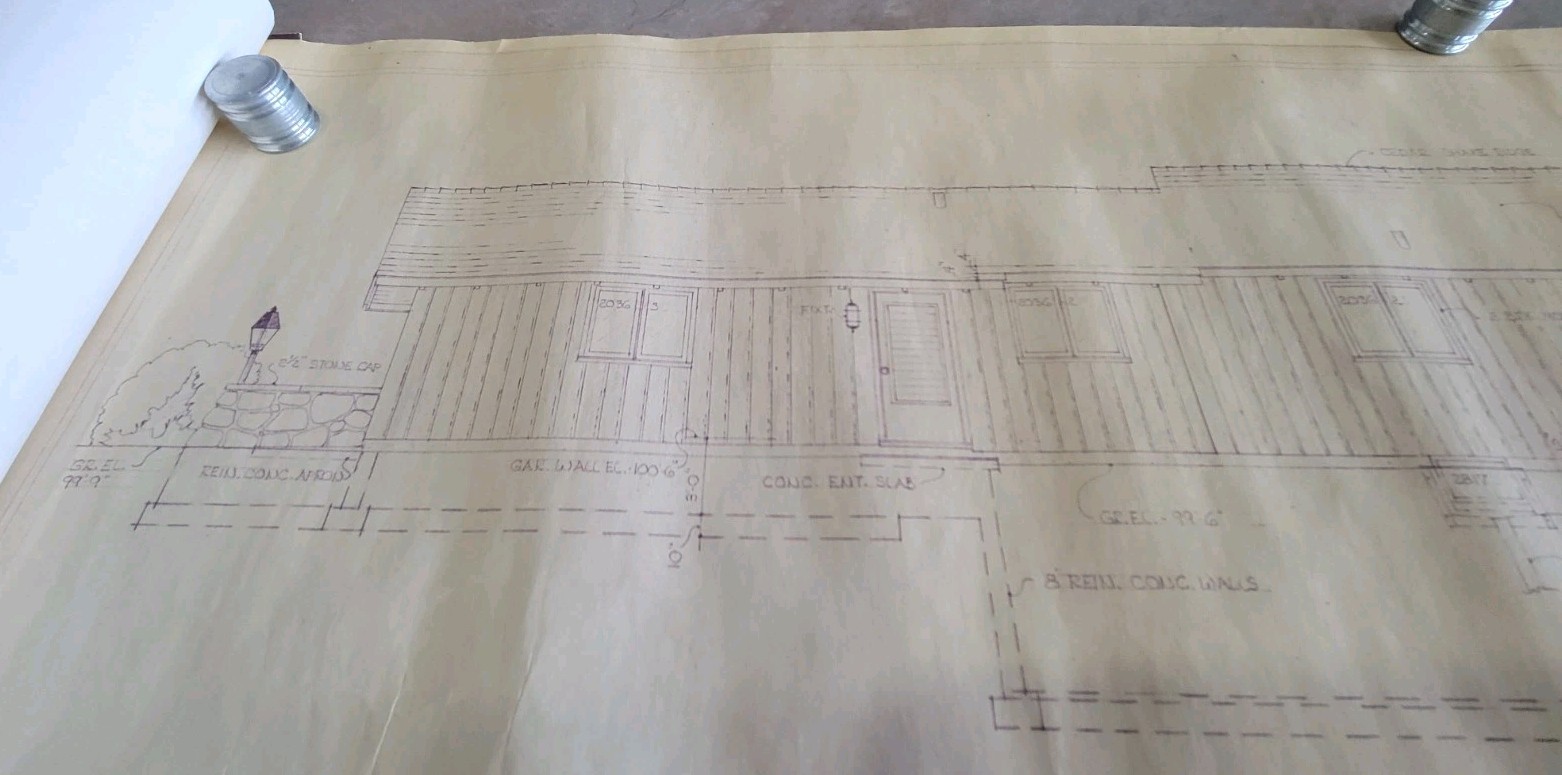 Vintage 1973 Architectural Private Residence Blueprints Bound Set 5 Sheets