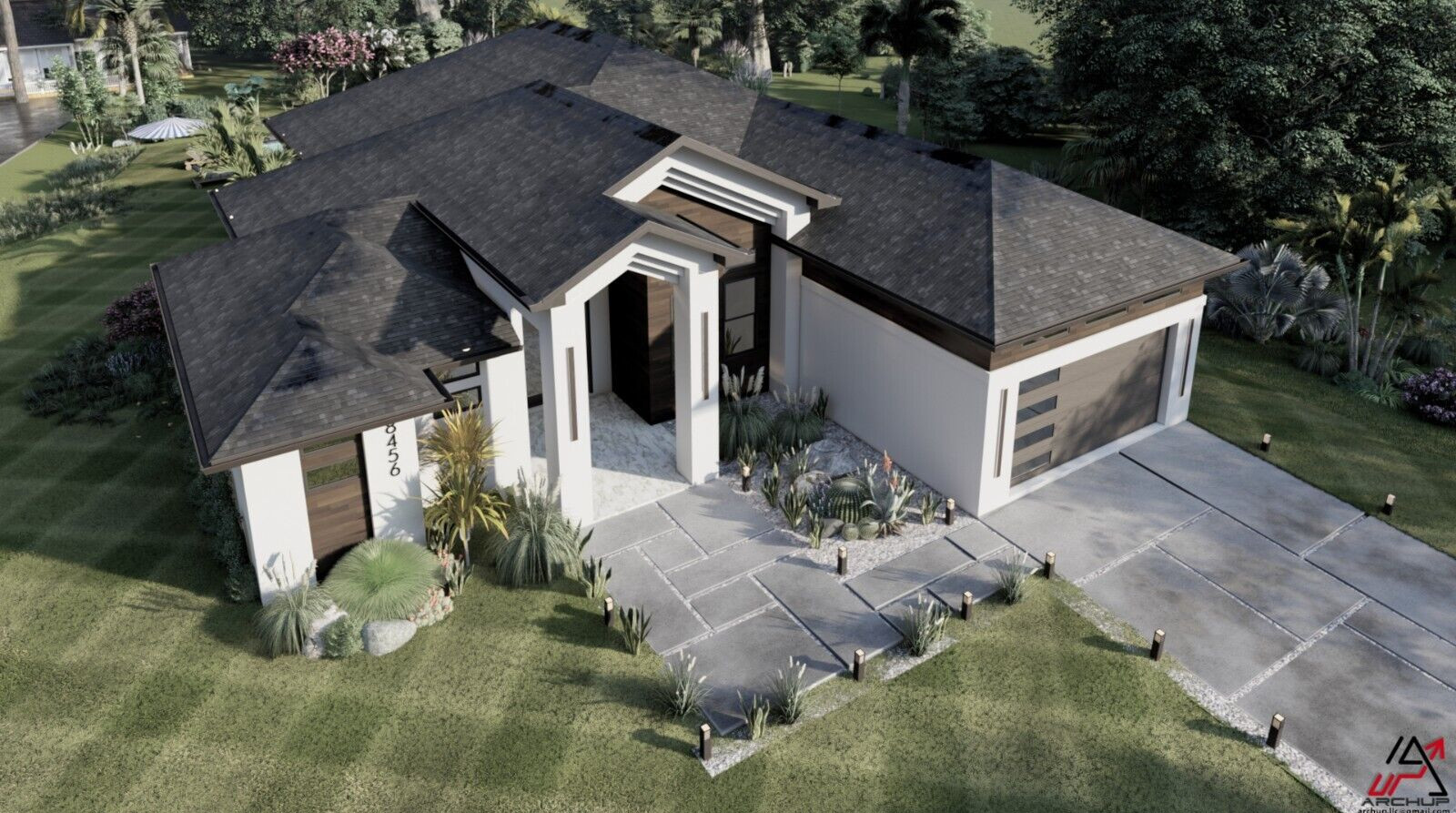 BLUEPRINTS CONTEMPORARY HOUSE PLAN ARCHUP #117