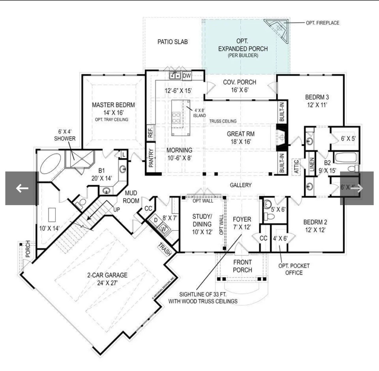 Presente Archival Designs House Plans A334-A Blueprints 2 Sets Mountain Cottage