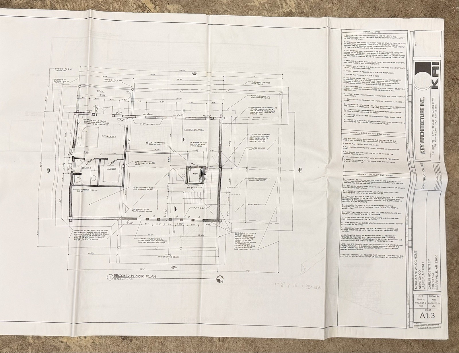 Custom Log Home Blueprint Plans Morgan Home Jasper AR Architecture 10 Sheets