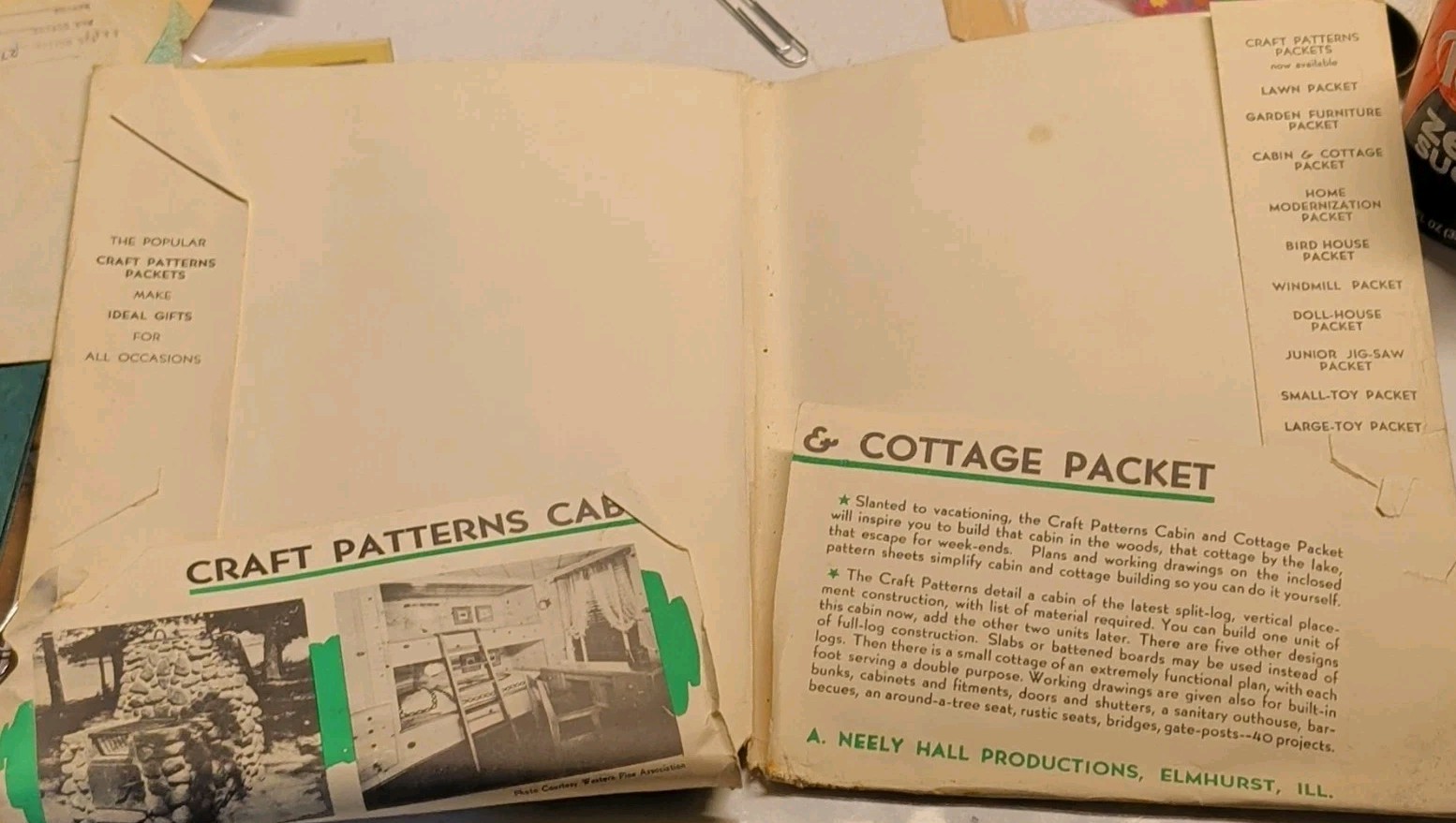 Craft Patterns Cabin & Cottage Packet Building Plans/Patterns