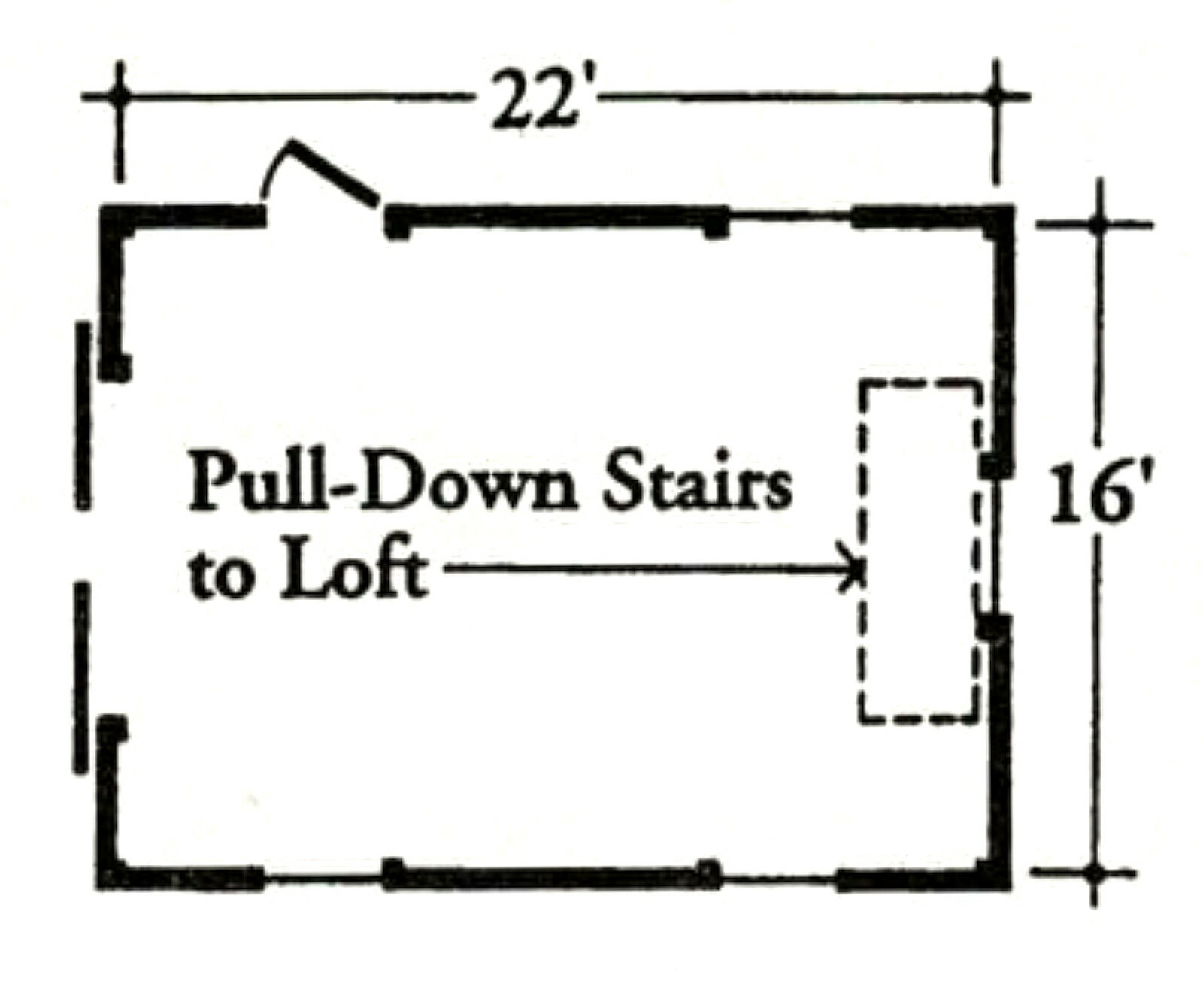 One-Bay Country Garage with Loft – 3 Complete Sets of Pole Barn Plans (eB-102×3)