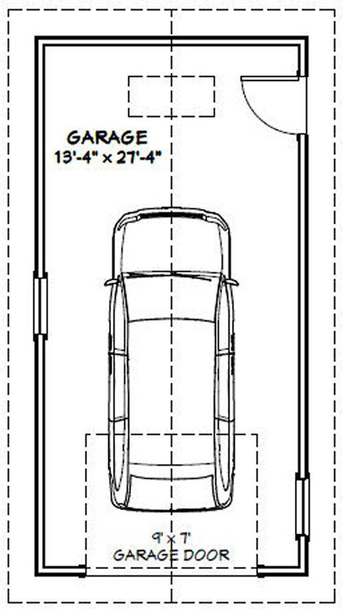 14×28 1-Car Garage — 392 sq ft — PDF Floor Plan — Model 5A