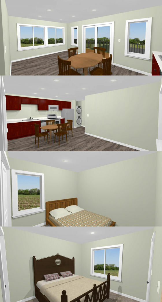 40×40 Apartment with 2-Car 1-RV Garage – PDF FloorPlan – 964 sqft – Model 1A