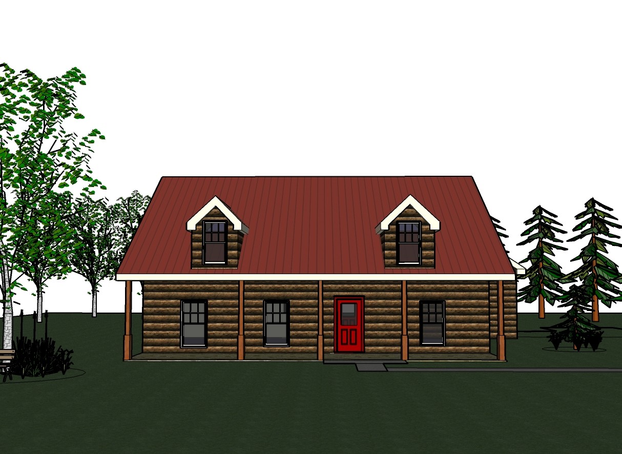 Blanche_1415G-2 Logs, 3 bed / 2 bath , 2 car garage, future upstairs, PDF