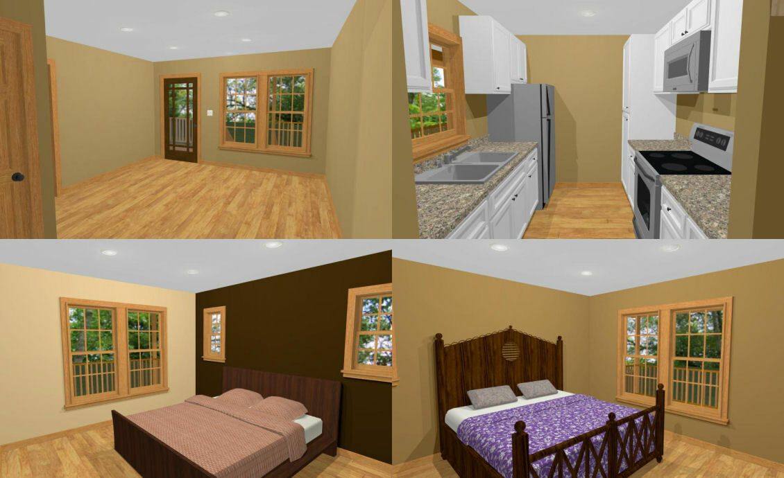 36×24 House — 2 Bedroom 2 Bath — 864 sq ft — PDF Floor Plan — Model 3F