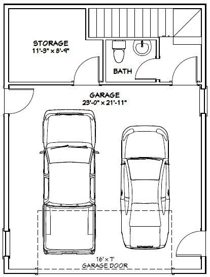 24×32 House — 1 Bedroom 1.5 Bath — 851 sq ft — PDF Floor Plan — Model 8D