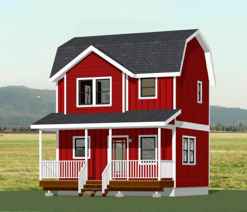 20×16 Tiny House — PDF Floor Plan — 537 sq ft — Model 5