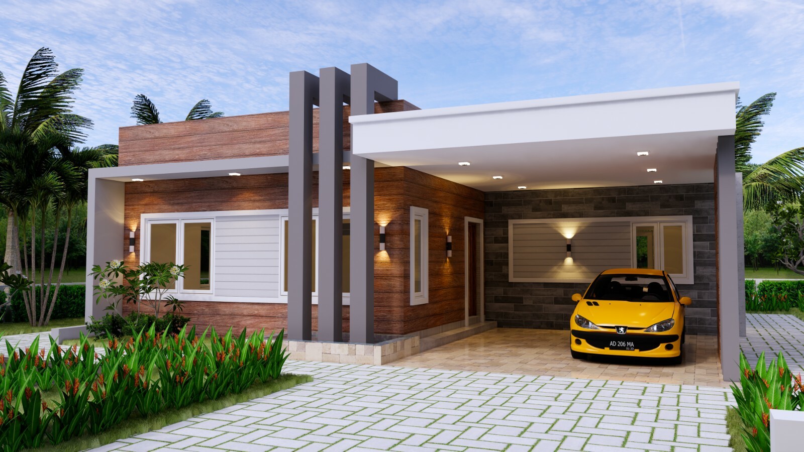 House Plans 40×36 Feet 12×11 Meter 3 Beds 3 Baths Terrace Roof (A4 Hard Copy)