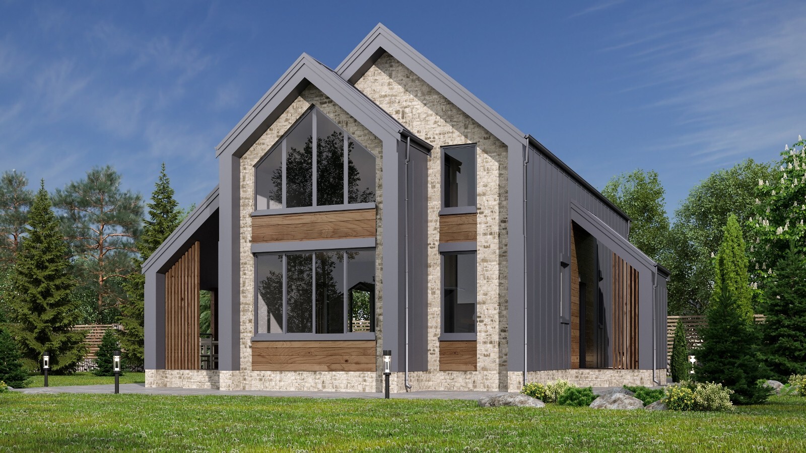 40’x52′ 2-Story, 4 Bed, 3-Bath Cozy Barnhouse Architectural Plans PDF Download.