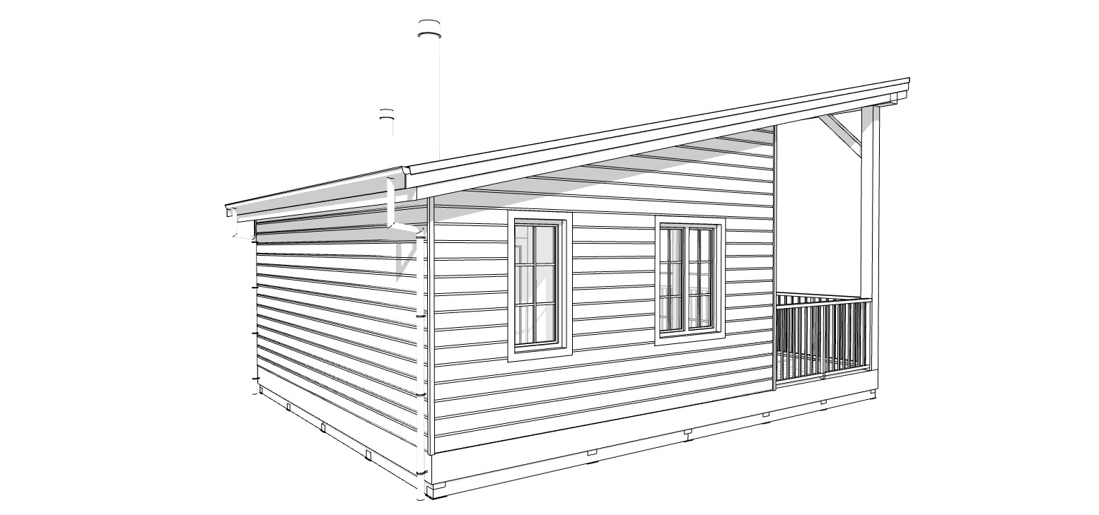 Cozy Charming Tiny House 1 Bed, 1 Bath Architectural Build Plans PDF Download