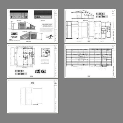 46×48 House – 2 Bedroom 1 Bath 1 RV – 1,157 sqft – PDF Floor Plan – Model 4B