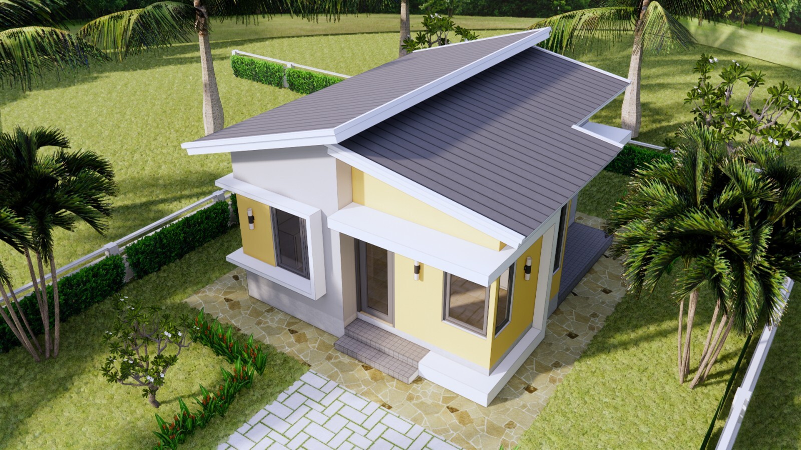 18×21 Feet Small House Plans 5.5×6.5 Meter 1 Bed 1 Bath Shed Roof (A4 Hard Copy)