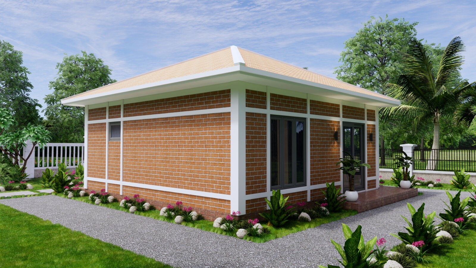23×26 Feet Tiny House Plans 7×8 Meter 1 Bed 1 Bath Hip Roof PDF (A4 Hard Copy)