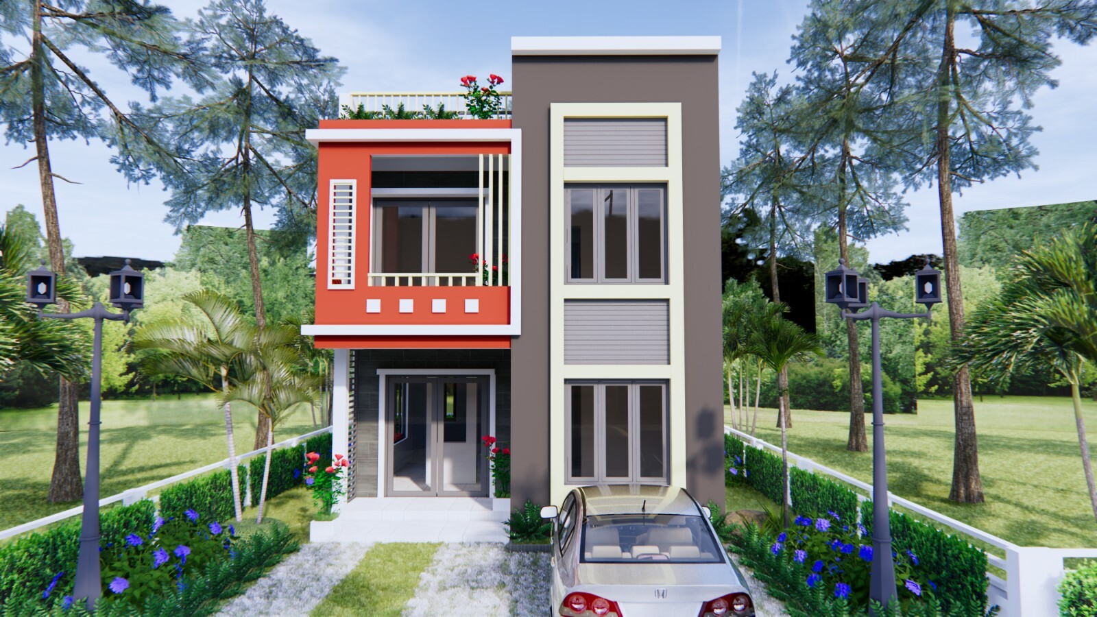 House Plan 6×10 Meter 20×33 Feet 3 Beds 3 Baths Terrace Roof Pdf (A4 Hard Copy)
