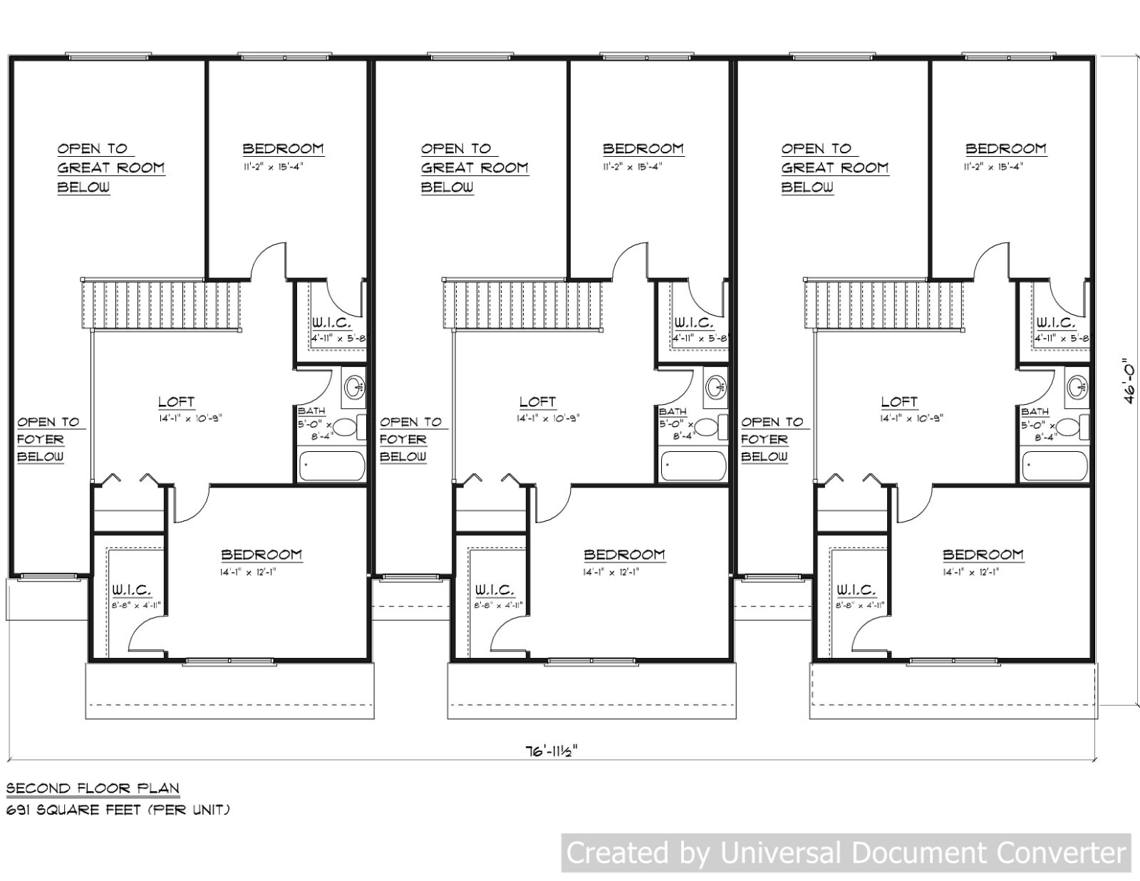 Full Set of Condominium / Triplex building plans 1,379 sq ft