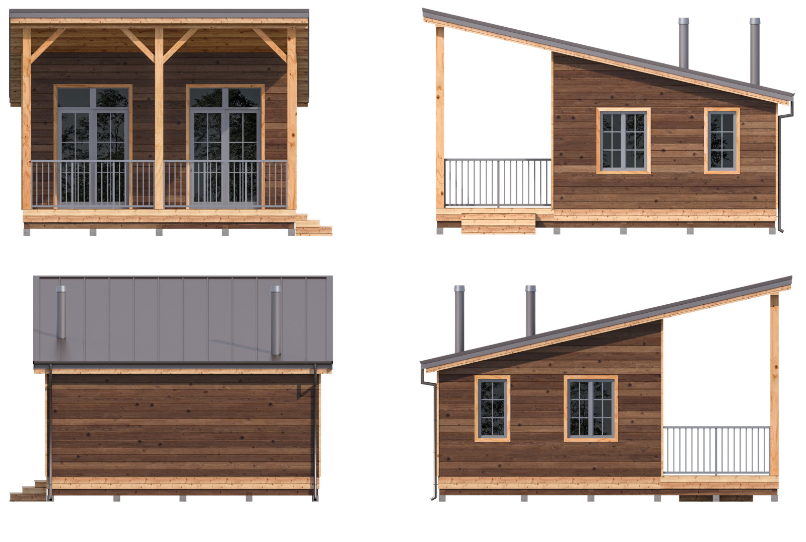 Cozy Charming Tiny House 1 Bed, 1 Bath Architectural Build Plans PDF Download