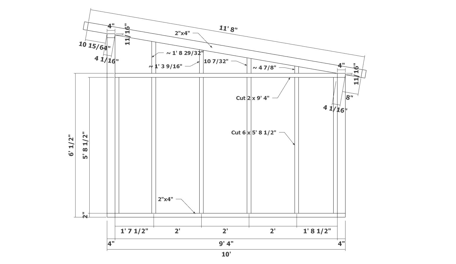 10×10 Lean to Shed Plans (A4 Printed Plans will send to your home)