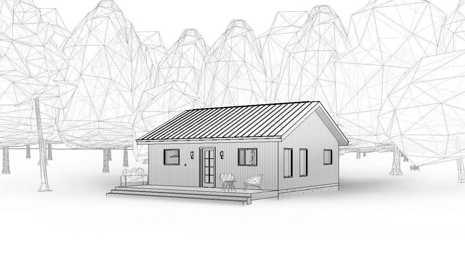 The Twin Tulip ADU 2 bed 1 bath (30’x25′) 750SF Custom House Plans and Blueprint