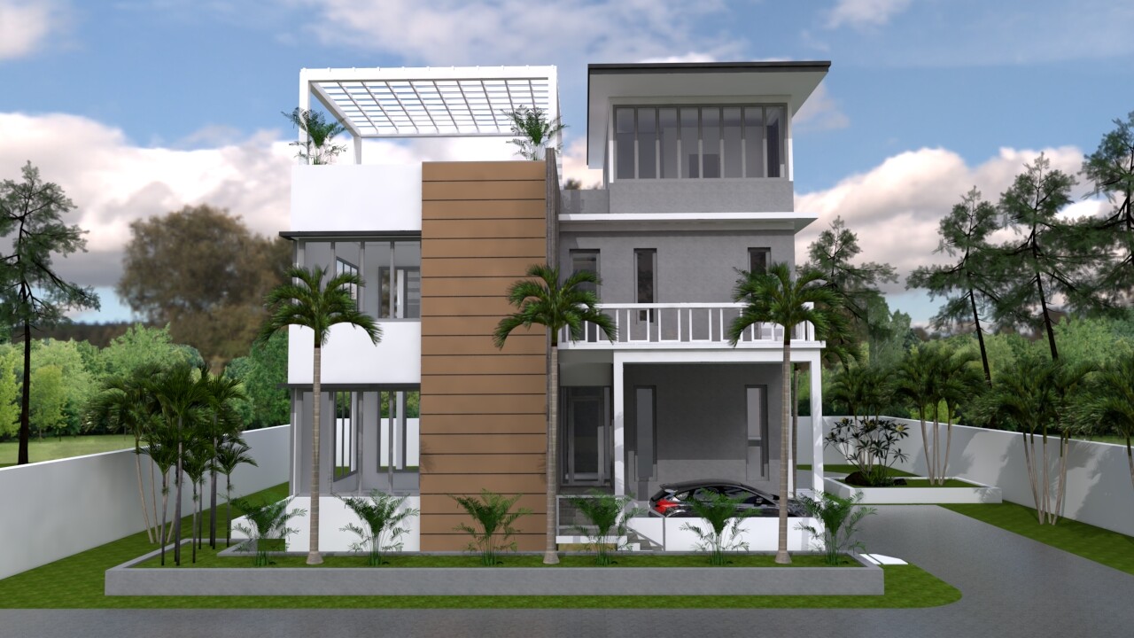 Custom Home Plan 12×14 Meter 40×48 Feet 3 Beds 4 Baths Terrace (A4 Hard Copy)
