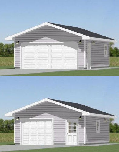 20×24 2-Car Garage — 480 sq ft — PDF Floor Plan — Model 6A