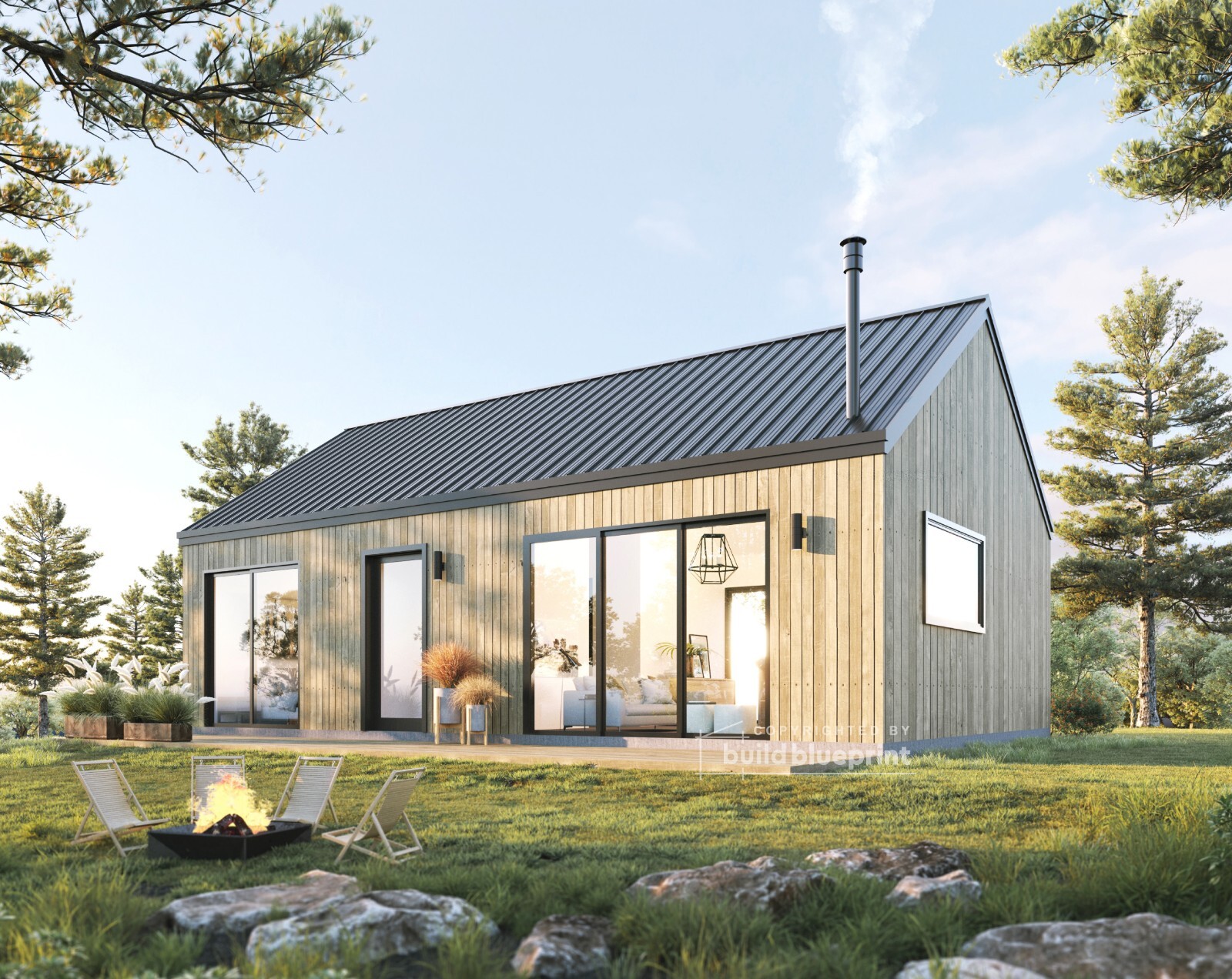 20′ x 32′ Modern Barn House Architectural Plans – PDF Download