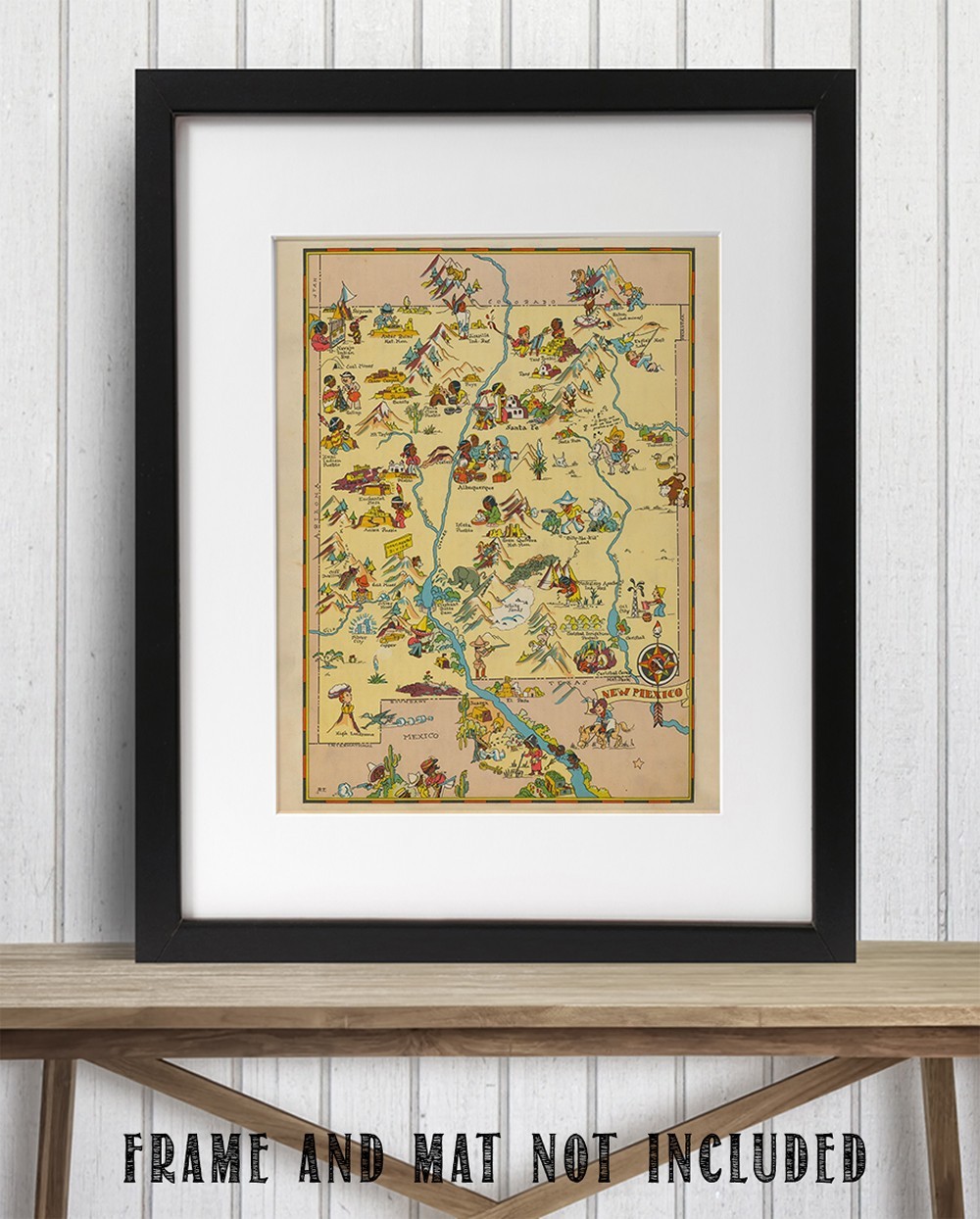 New Mexico 1935 Pictorial Map Vintage Southwest Illustrated State Map