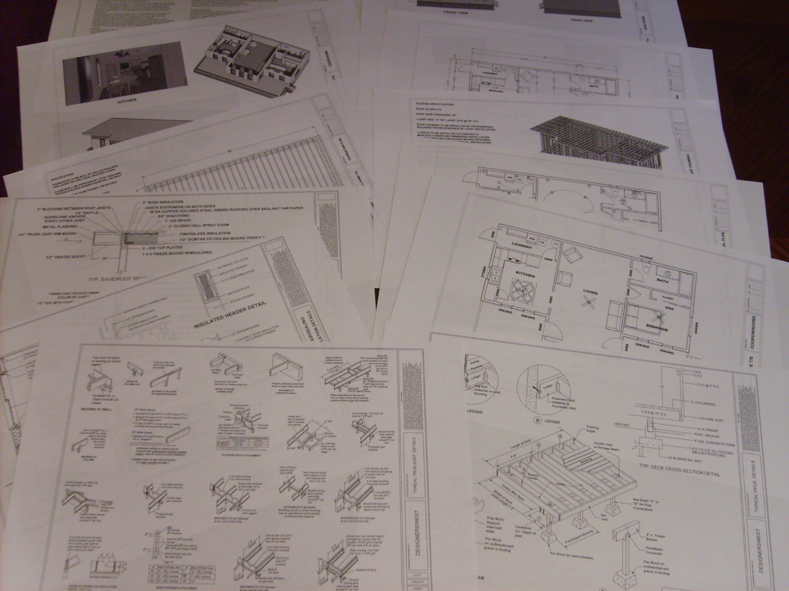 Modern Style House Building Plans Model 778 with one bedroom. FREE SHIPPING