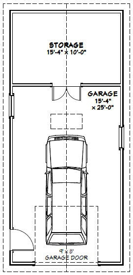 16×36 1-Car Garage — 576 sq ft — PDF Floor Plan — Model 9F