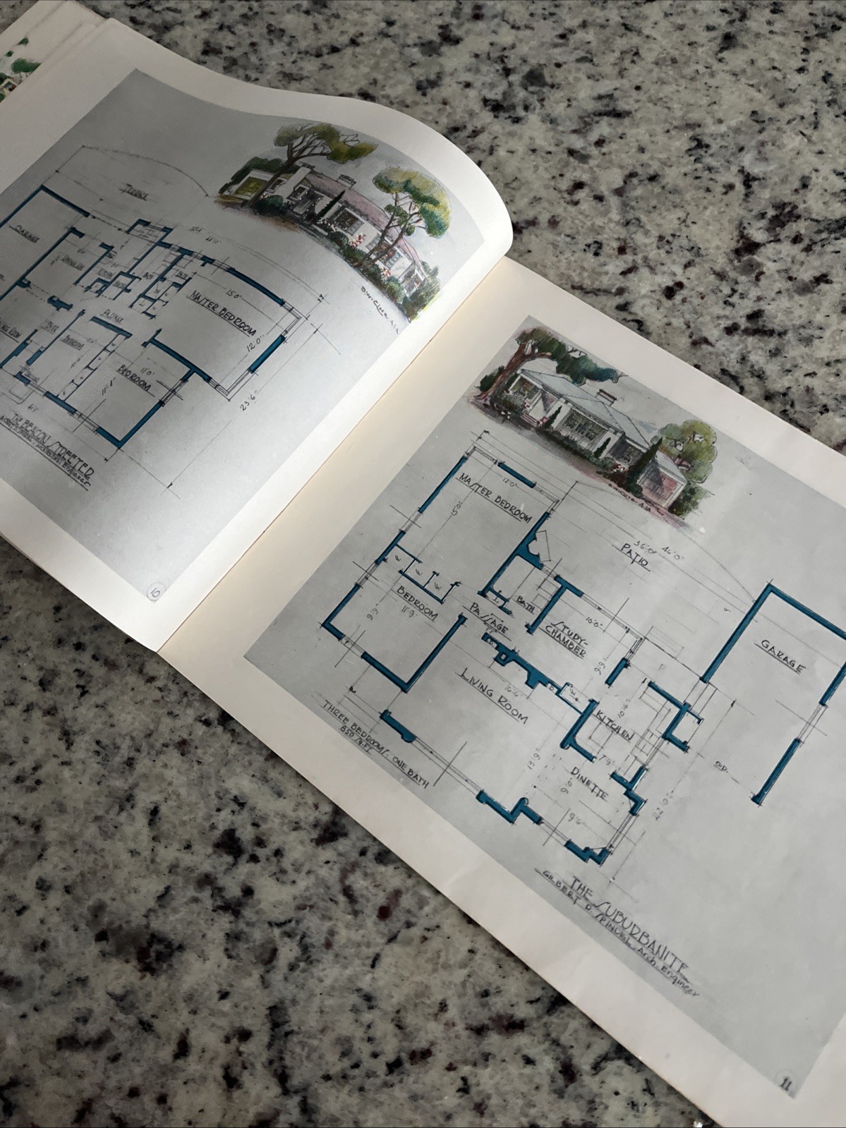 Vintage 1945 Future Homes Co Home Plan Catalog MCM Ranchers 50 Colorful Drawings