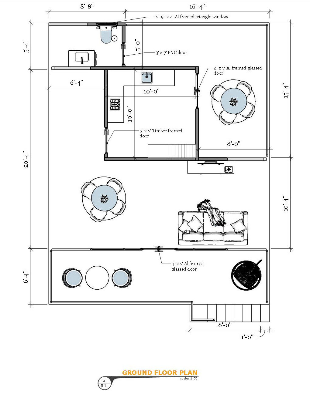 Modern A-Frame Cabin House Plan With 3D Images And PDF For Blueprint Plans