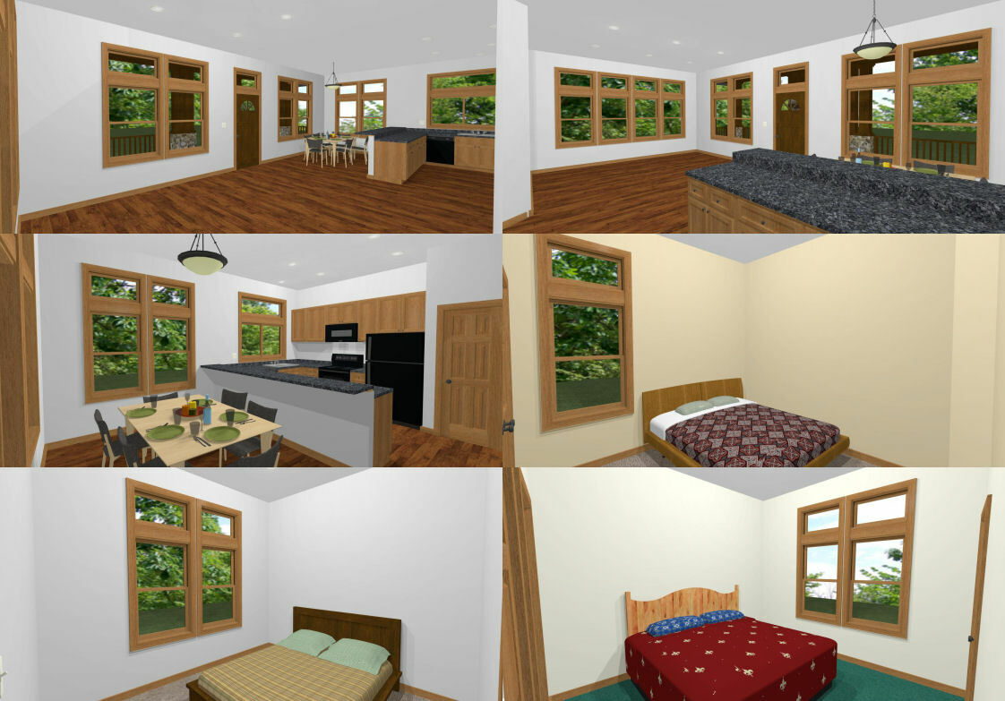 30×40 House — 3 Bedroom 2 Bath — 1,200 sq ft — PDF Floor Plan — Model 3A