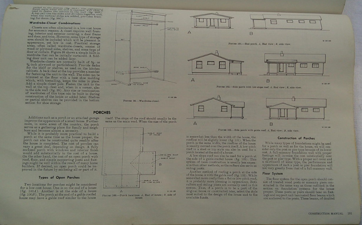Build Your Own Low-Cost Home 1972 Dover House Plans Blueprint Manual