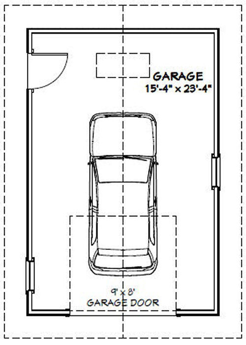 16×24 1-Car Garage — 384 sq ft — PDF Floor Plan — Model 2
