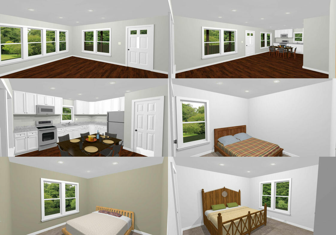 30×40 House — 3 Bedroom 2 Bath — 1,200 sq ft — PDF Floor Plan — Model 2G