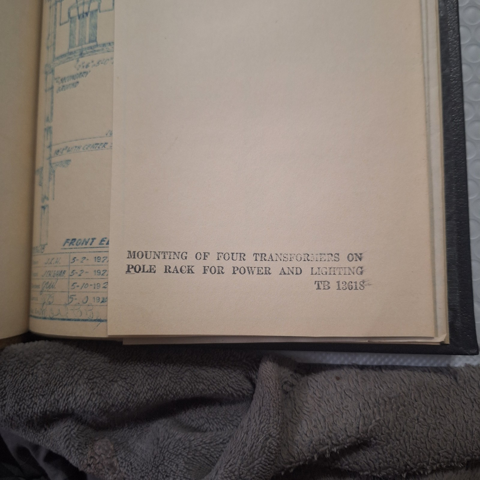 Texas Power & Light Co. Vintage 1927 Wood Pole Distribution Specs 13,000V