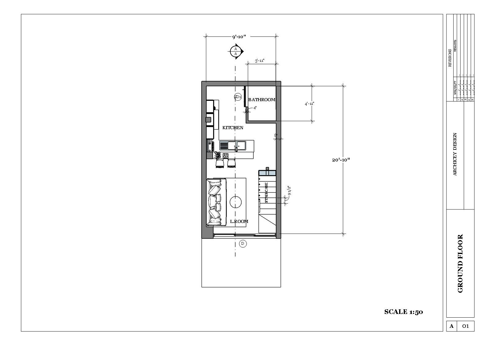 Modern Two Story Airbnb House Plan 3D Image with CAD FILE & PDF Blueprint Plans