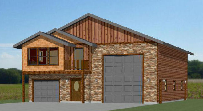 40×48 House with 1-Car 1-RV Garage – PDF FloorPlan – 1,613 sqft – Model 4A