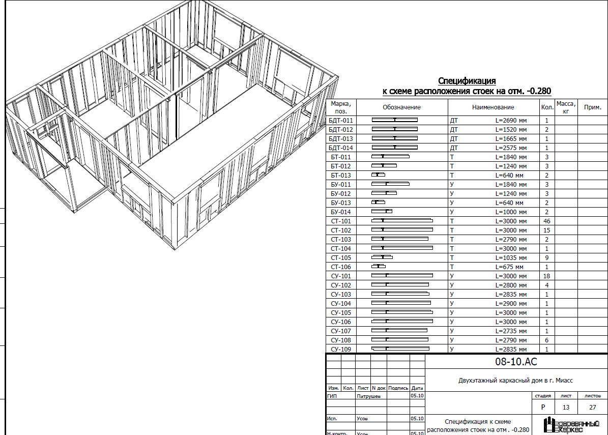 Construction Drawings/ DESIGN / PLANS / Frame house Miias-145.