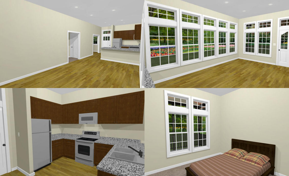 24×32 House — 1 Bedroom 1 Bath — PDF Floor Plan — 768 sq ft — Model 1A