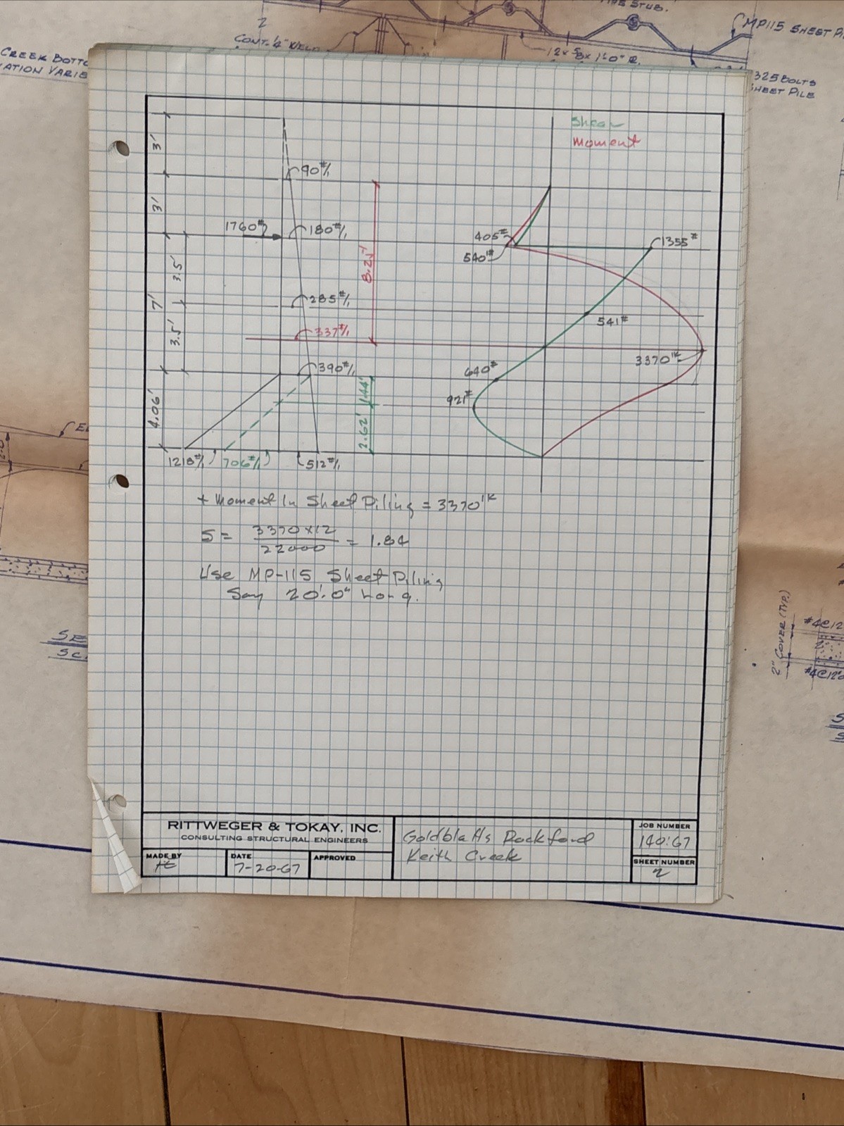 Vintage 1967 Blueprint Civil Engineering Plans Goldblatts Rockford IL