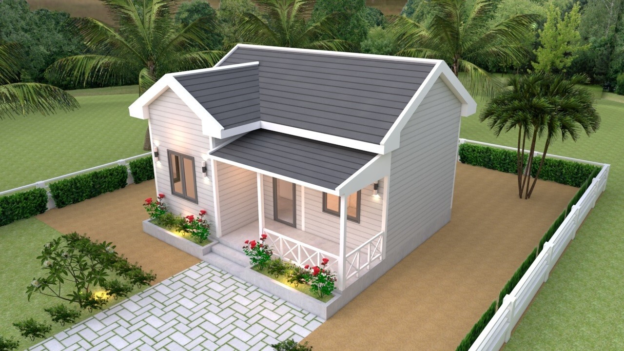 23×20 Feet Tiny House Plans 7×6 Meter One Bed Gable Roof PDF Plan (A4 Hard Copy)