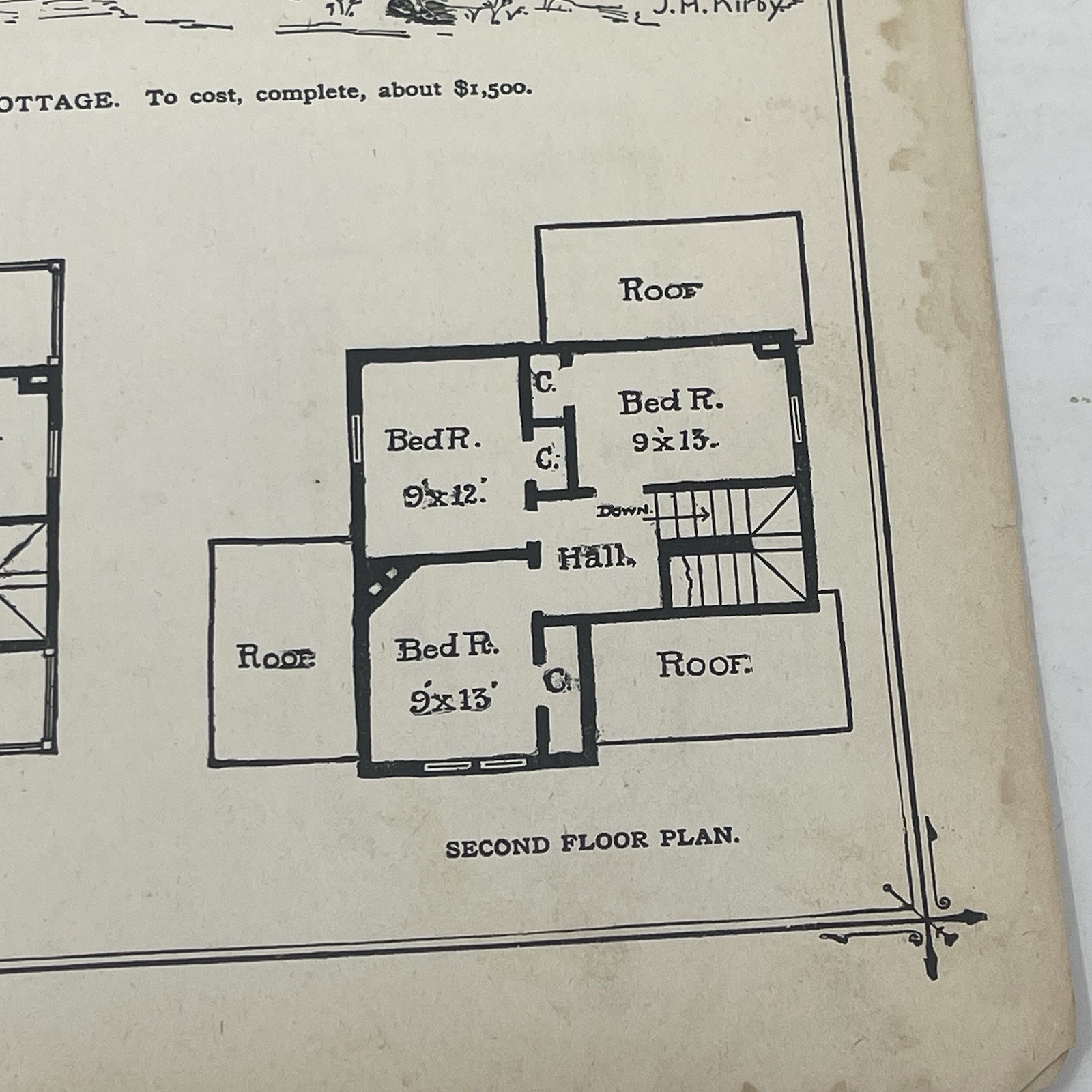 Small Frame Cottage House Plan 1900 Antique Floor Plans Architectural Designs