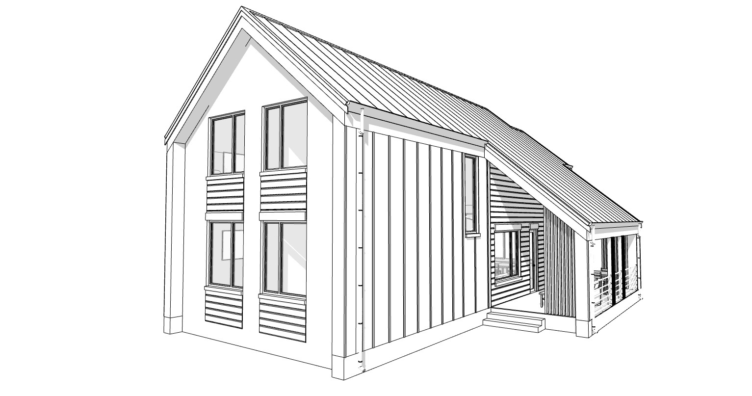 40’x52′ 2-Story, 4 Bed, 3-Bath Cozy Barnhouse Architectural Plans PDF Download.
