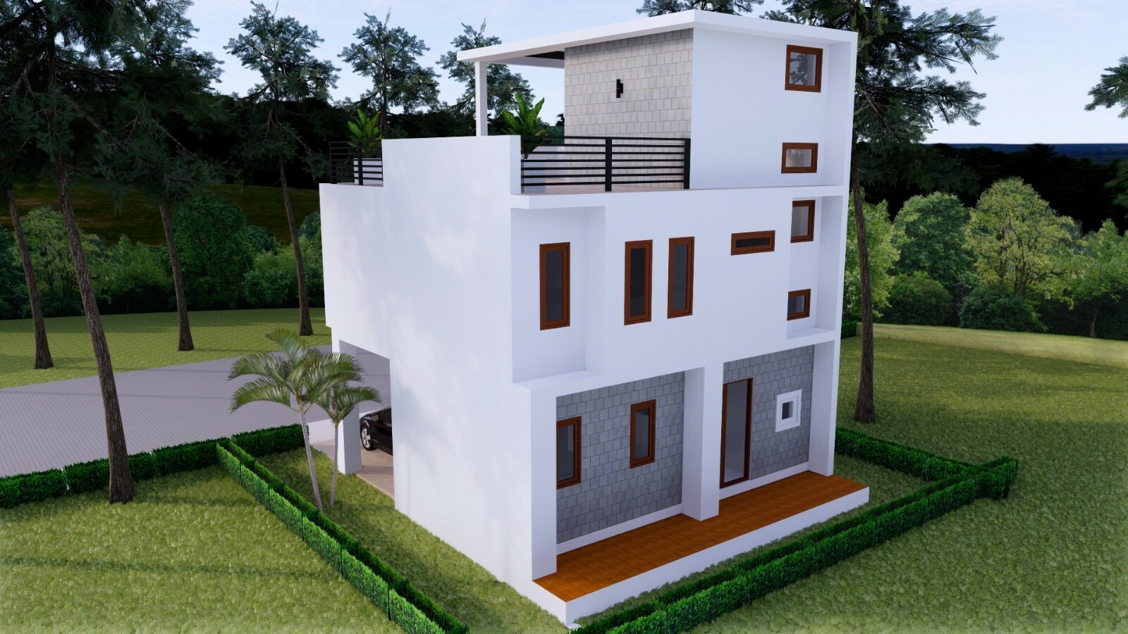 26×36 Feet Small House Plan 8×11 Meter 3 Beds 3 Baths Terrace Roof A4 Hard Copy